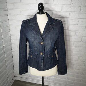 Talbots Stretch Ladies Size 4 Medium Wash 2 Button Closure Jean Jacket